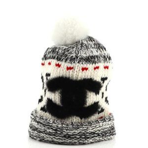 CHANEL Multi CC Pom Pom Beanie with Original Box